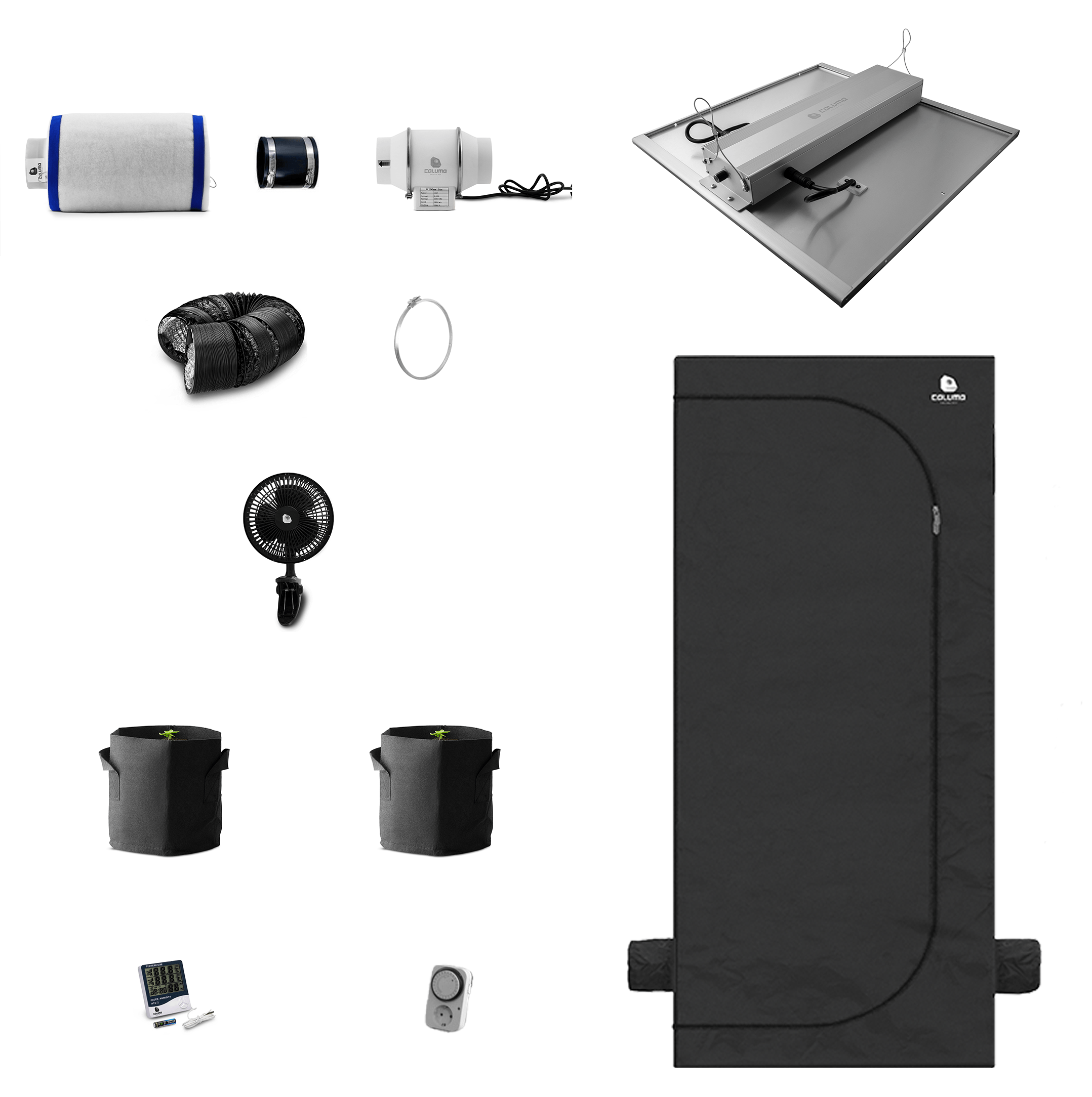 Caluma Set - 2 Plants Plus Premium (80 x 80 cm, 240 W) 1 Caluma Set - 2 Plants Plus Premium (80 x 80 cm, 240 W)