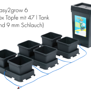 Autopot Komplettsystem, easy2grow 6 (6x 8,5 l Töpfe mit 47 l Tank und Ø 9 mm Schlauch)