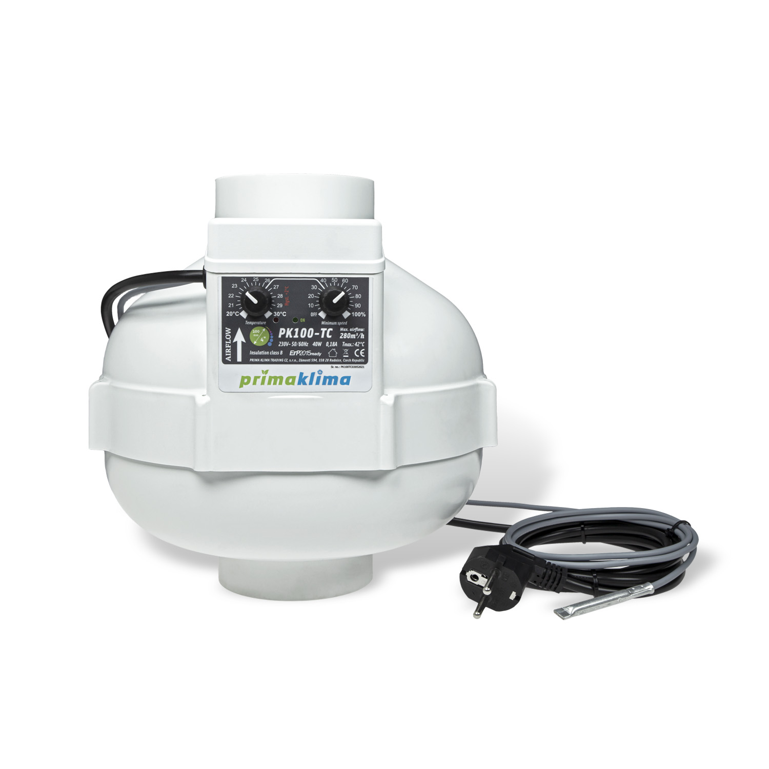 PrimaKlima PK100-TC (280m³/h) mit Temp. Kontrolle
