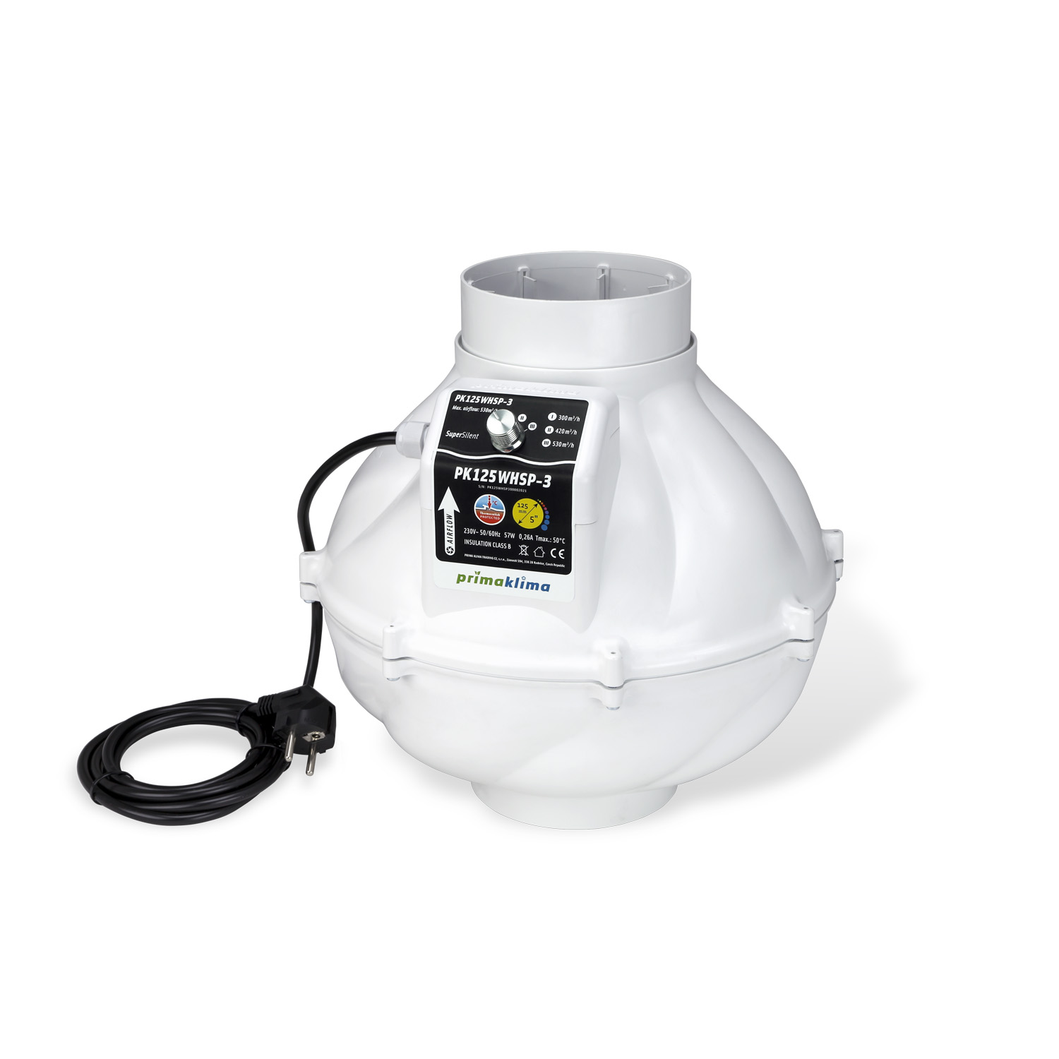 PrimaKlima Whisperblower 3-Speed (530 m³/h), PK125-WHSP-3
