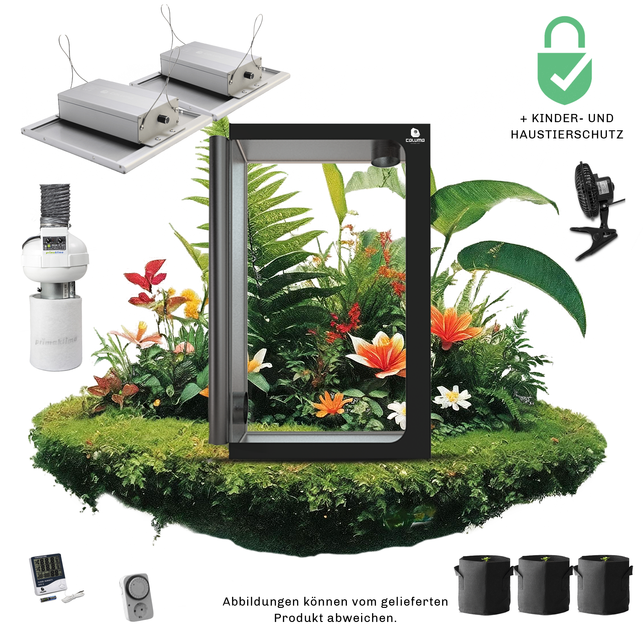 Caluma Growset Ambient (60 x 120 cm, 2 x 75 W Premium-Lüftungsset)