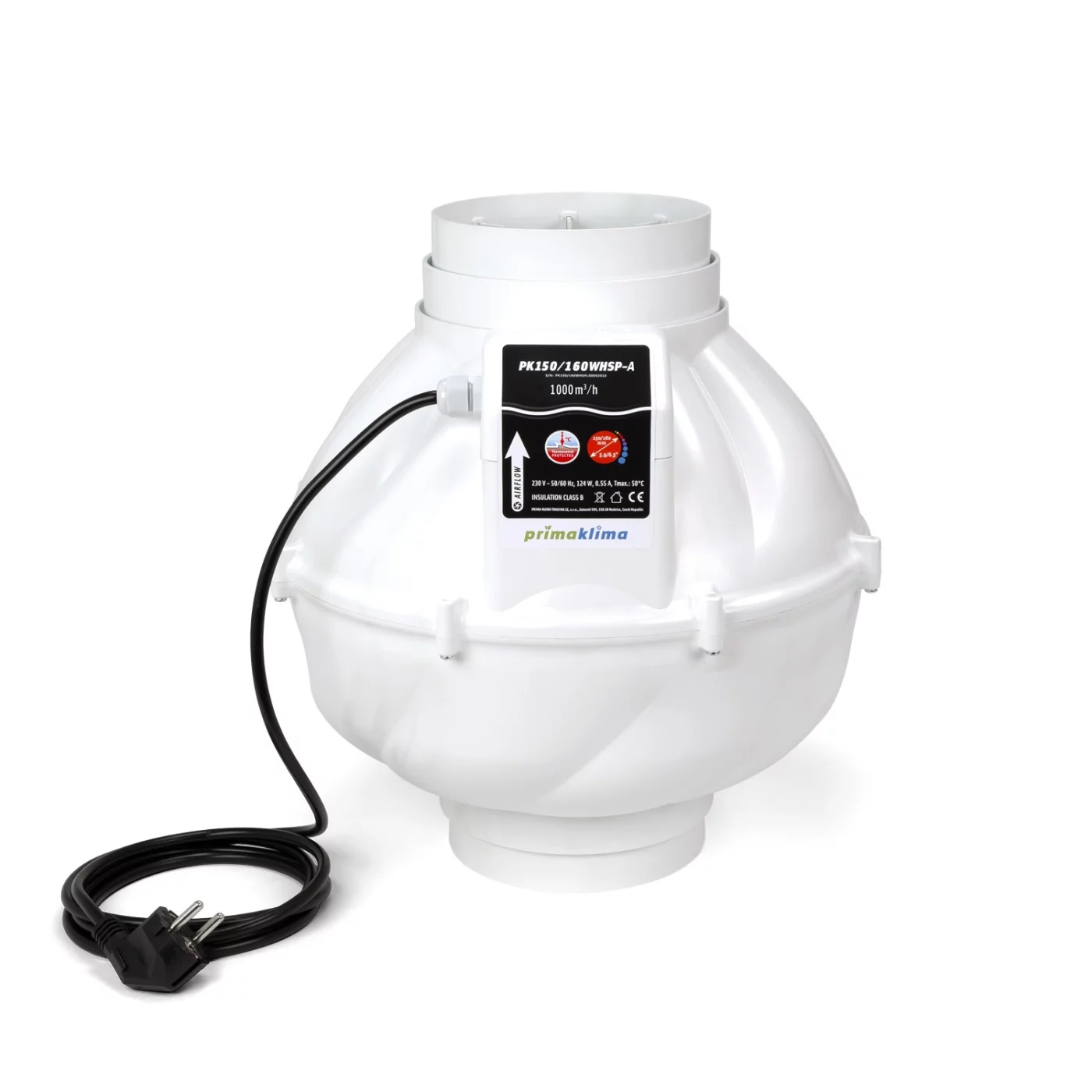 PrimaKlima Whisperblower (1000 m³/h) 1-Speed, PK160WHSP-A