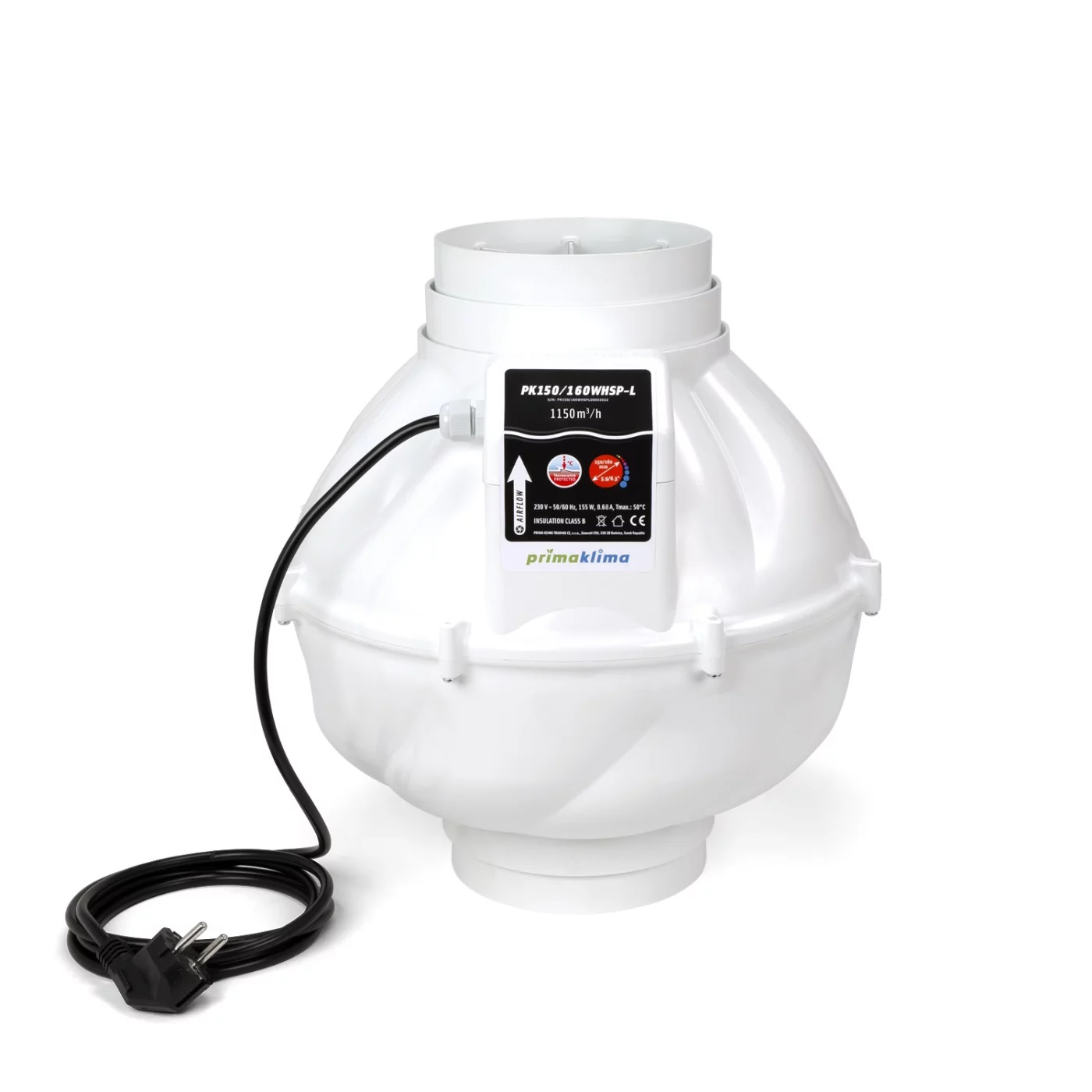 PrimaKlima Whisperblower (1150 m³/h) 1-Speed, PK160WHSP-L