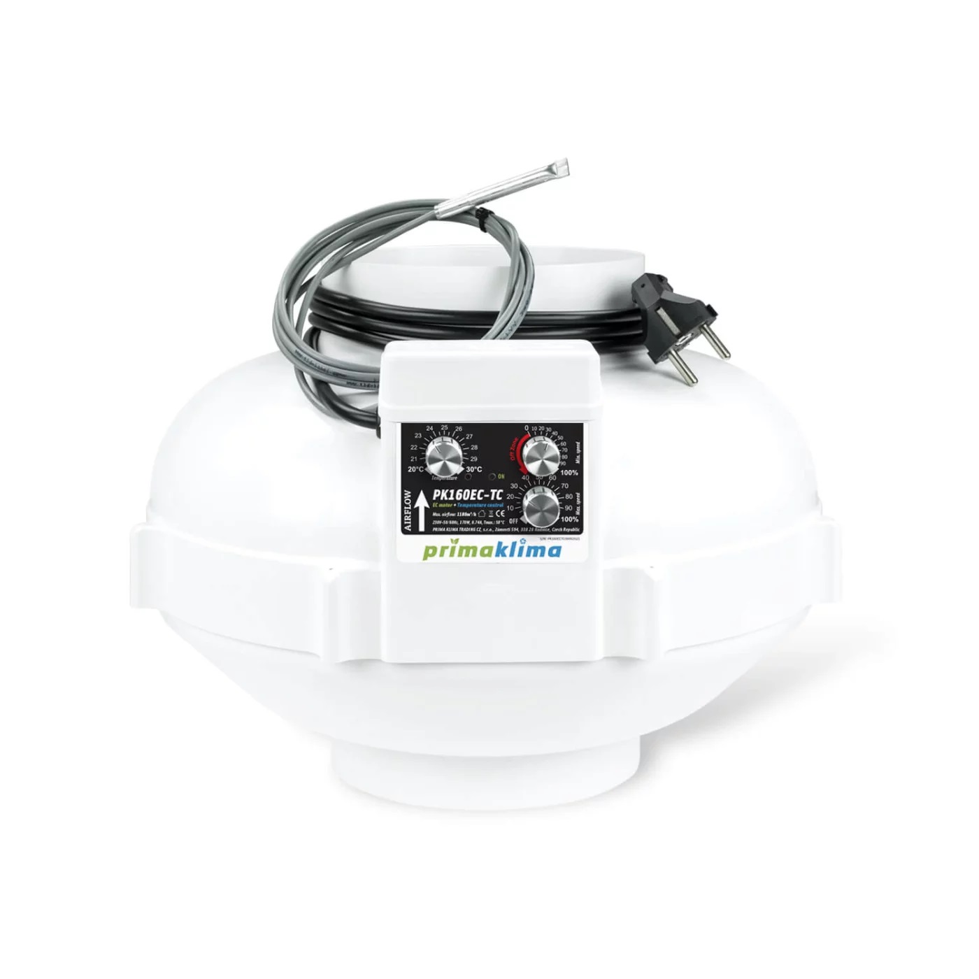 PrimaKlima PK160EC-TC (1180 m³/h) mit Temp. Kontrolle
