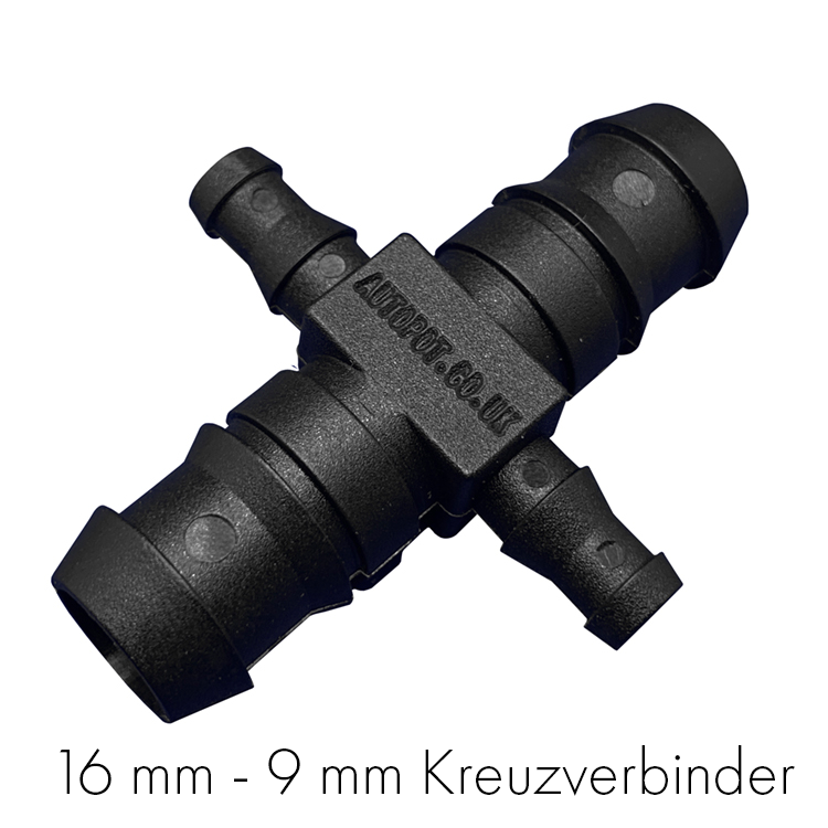 Autopot Verbindung, Ø 16 mm - 9 mm Kreuzverbinder