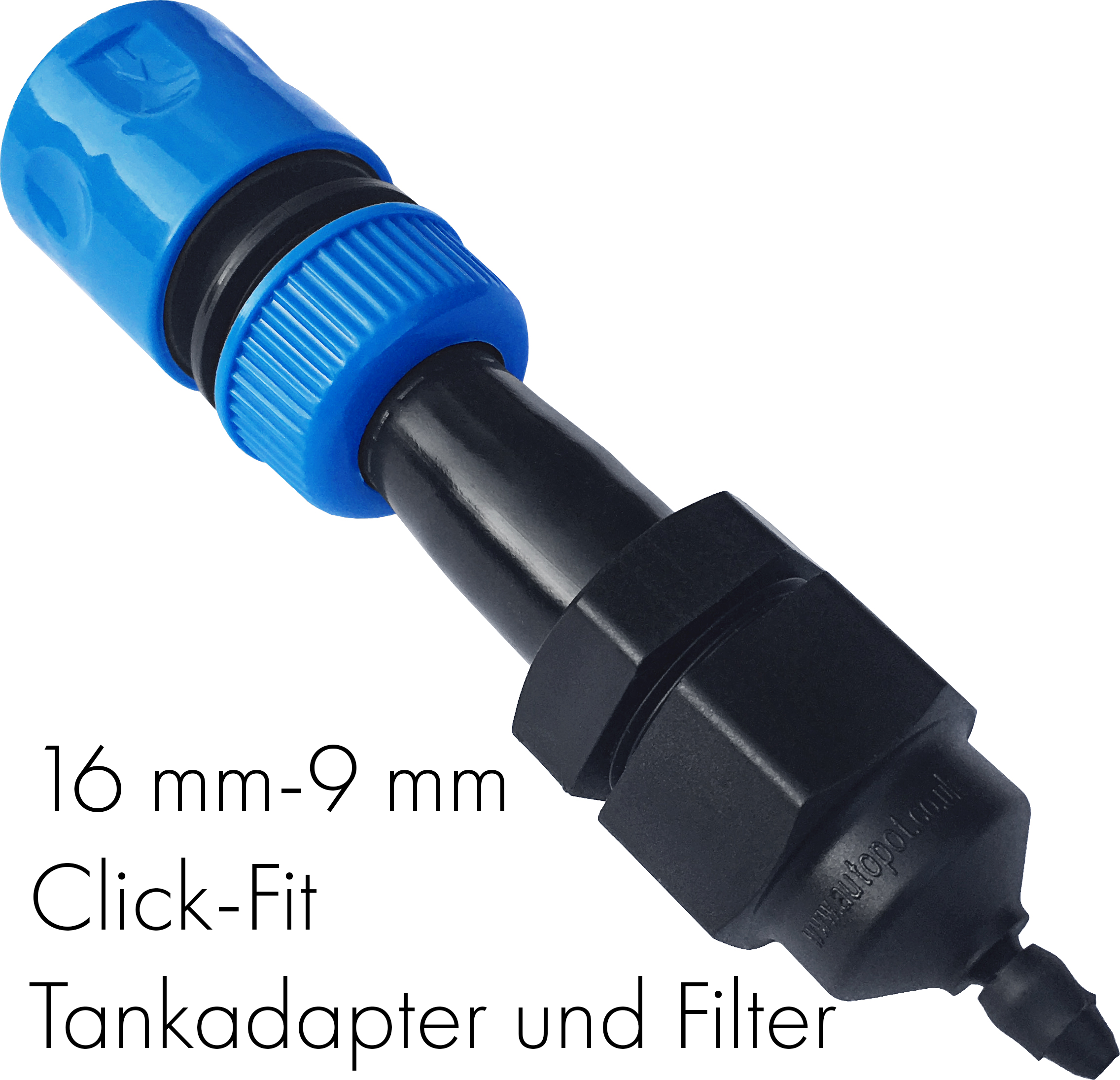 Autopot Kupplung, Ø 16 mm-9 mm Click-Fit Tankadapter und Filter