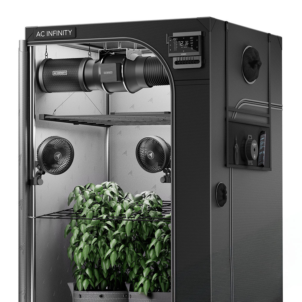 AC Infinity AI+ Grow Zelt-System PRO 120 x 120 x 200 cm, 4-Pflanzen-Set