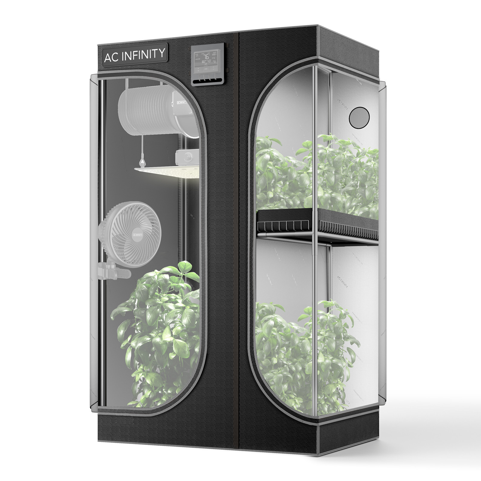 AC Infinity CLOUDLAB 632D, 2-in-1 Advance Grow Zelt 90 x 60 x 180 cm, 2000D Mylar-Gewebe