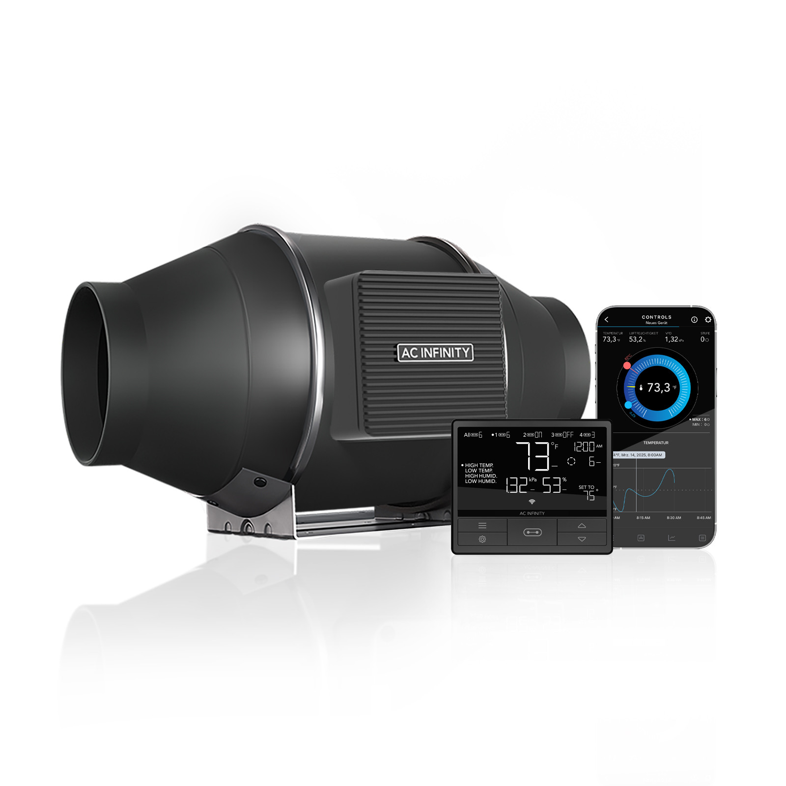AC Infinity CLOUDLINE PRO T4, Inline-Rohrventilator, 100 mm, Smart Controller