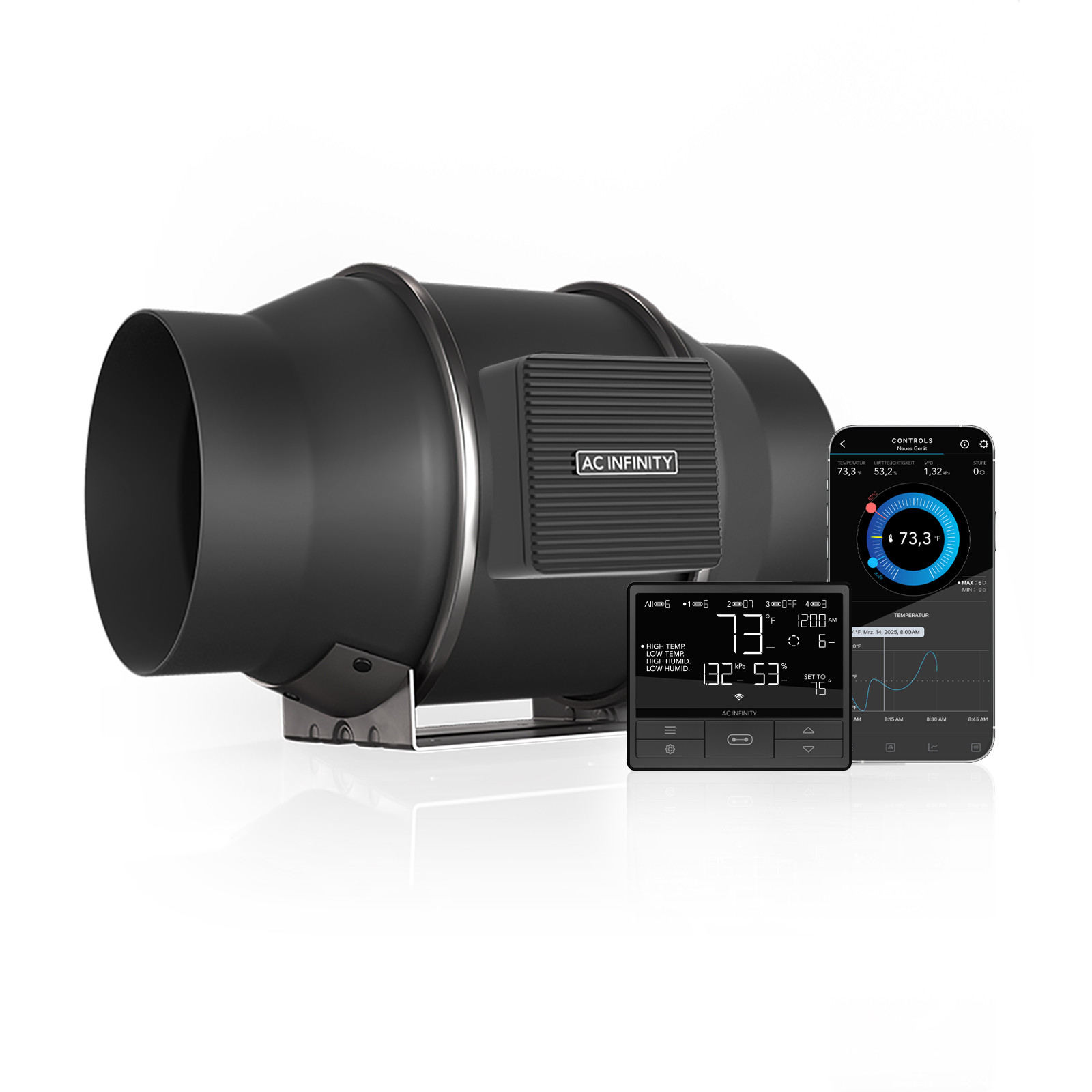 AC Infinity CLOUDLINE PRO T6, Inline-Rohrventilator, 150 mm, Smart Controller