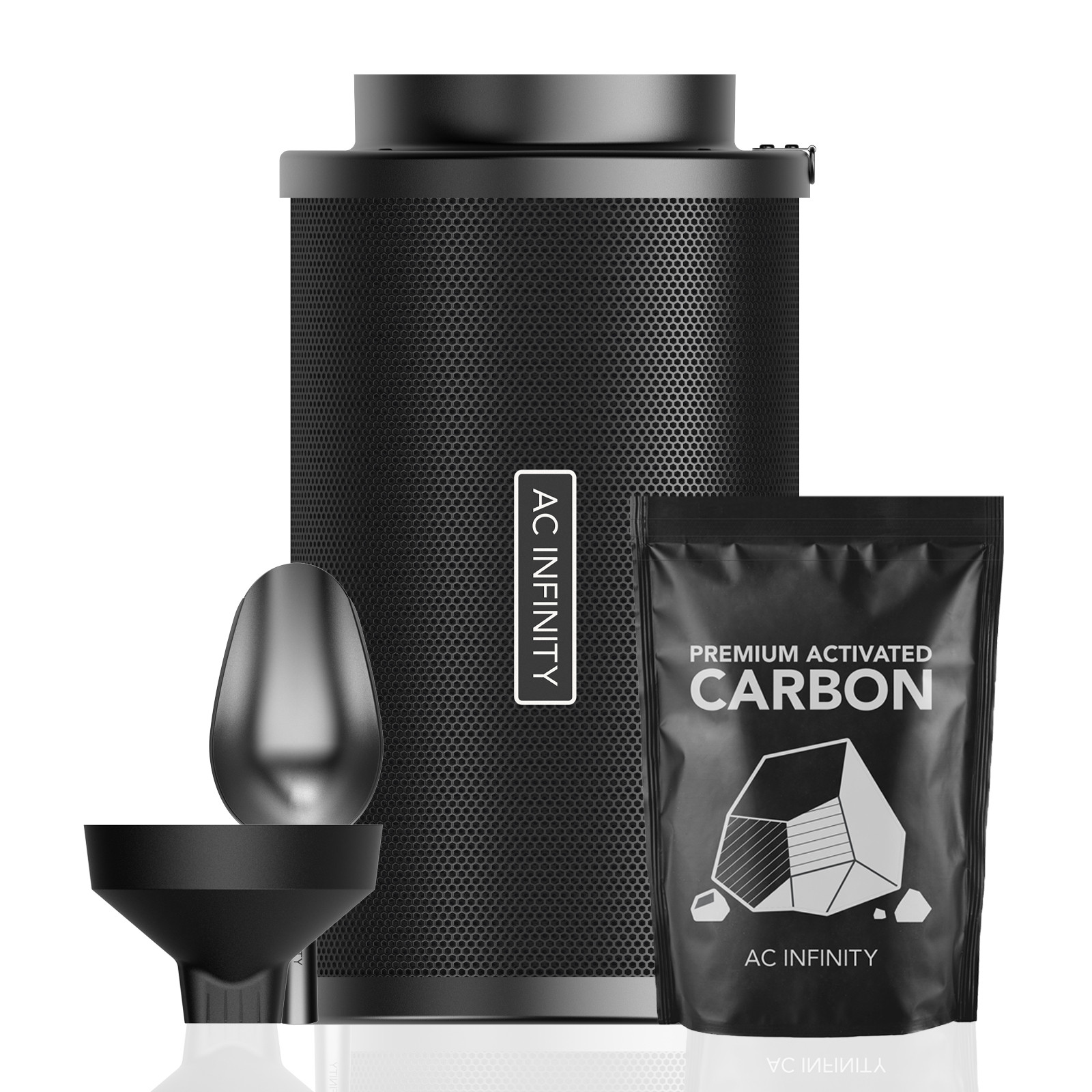 AC Infinity Nachfüllbares Aktivkohlefilter-Set, 200 mm, mit Aktivkohle-Nachfüllpackung