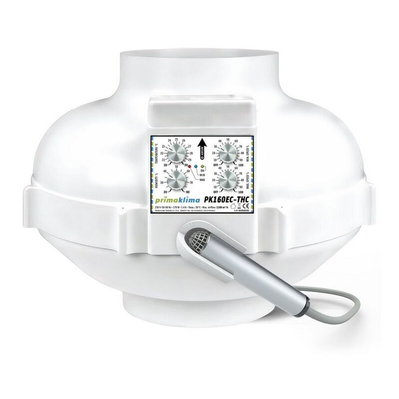 Prima Klima EC-THC Ventilator Temp&Hygro Control 1180 m³/h 160 mm