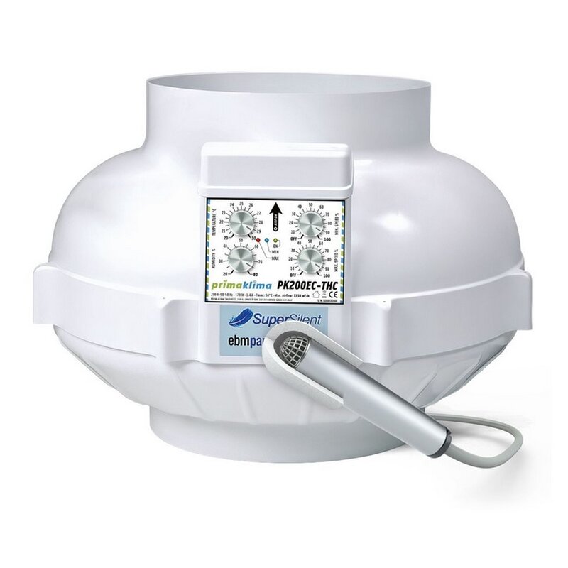 Prima Klima EC-THC Ventilator Temp&Hygro Control 1350 m³/h 200 mm
