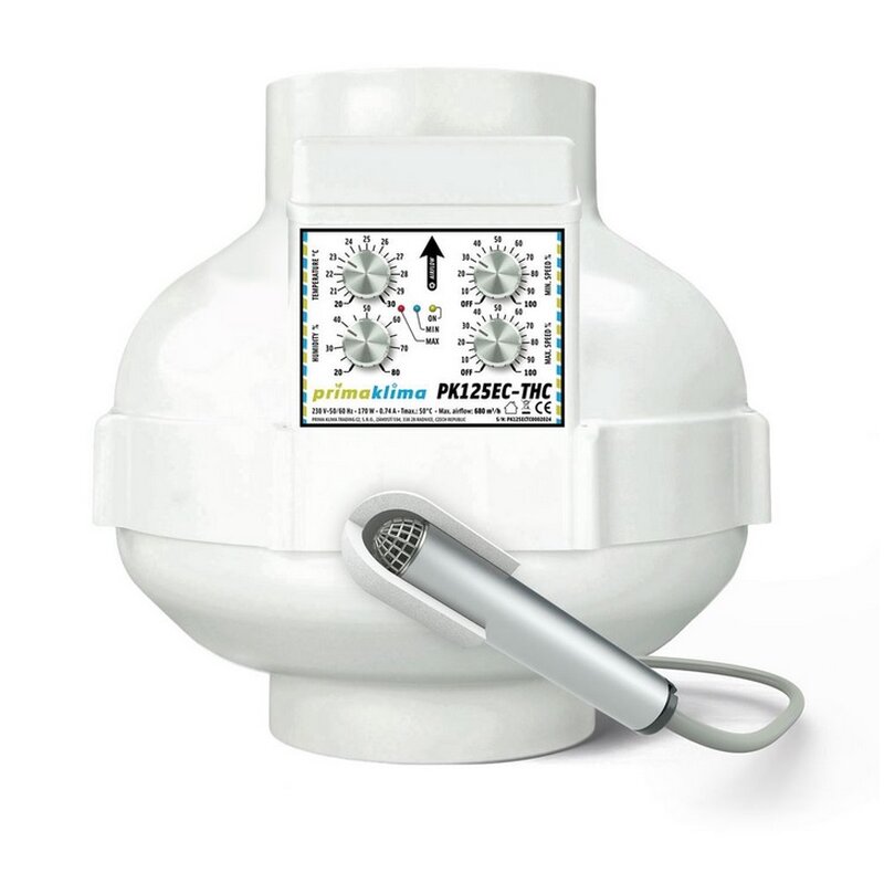 Prima Klima EC-THC Ventilator Temp&Hygro Control 680 m³/h 125 mm