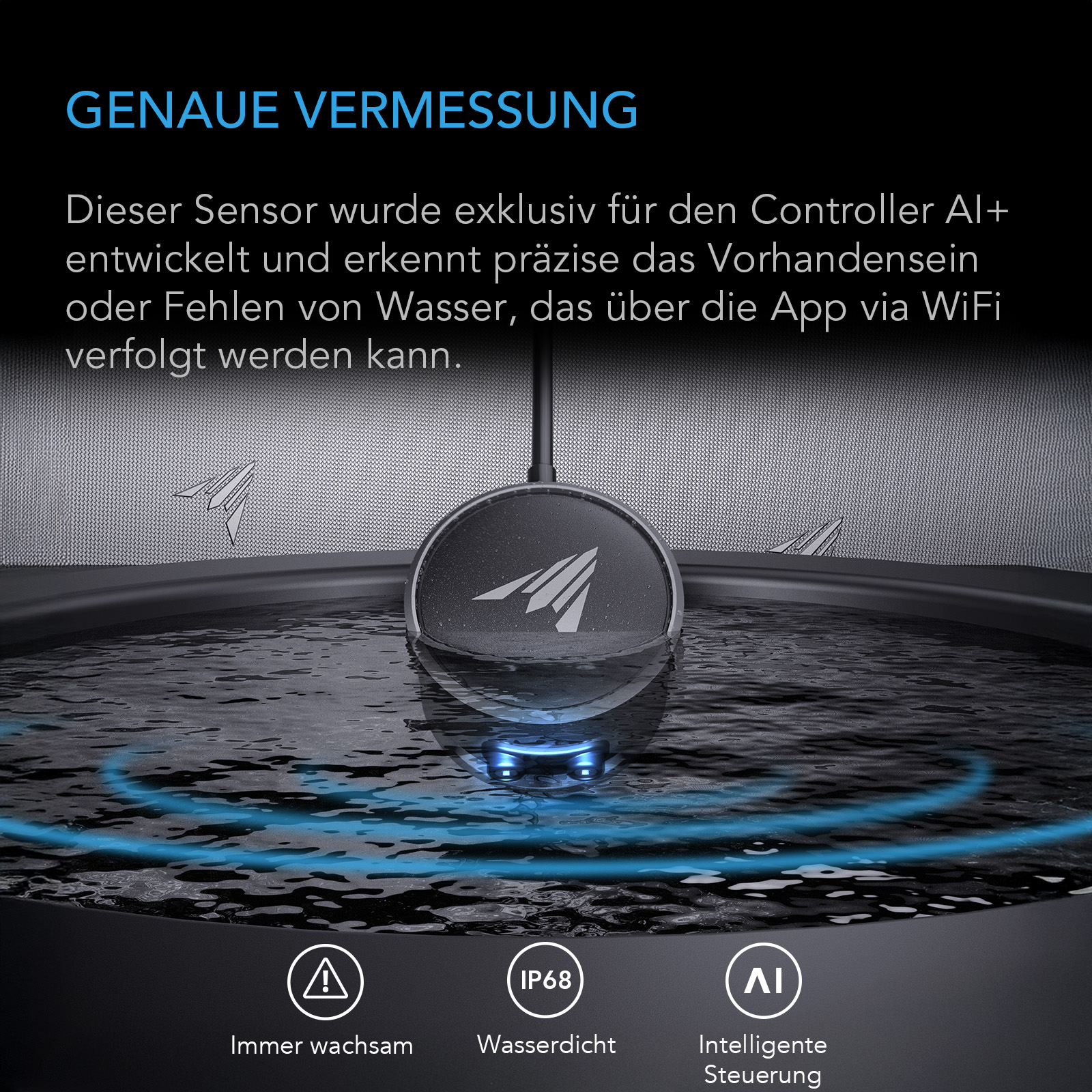 AC Infinity AI-Wassersensor zur Flüssigkeitserkennung, IP68 3 AC Infinity AI-Wassersensor zur Flüssigkeitserkennung