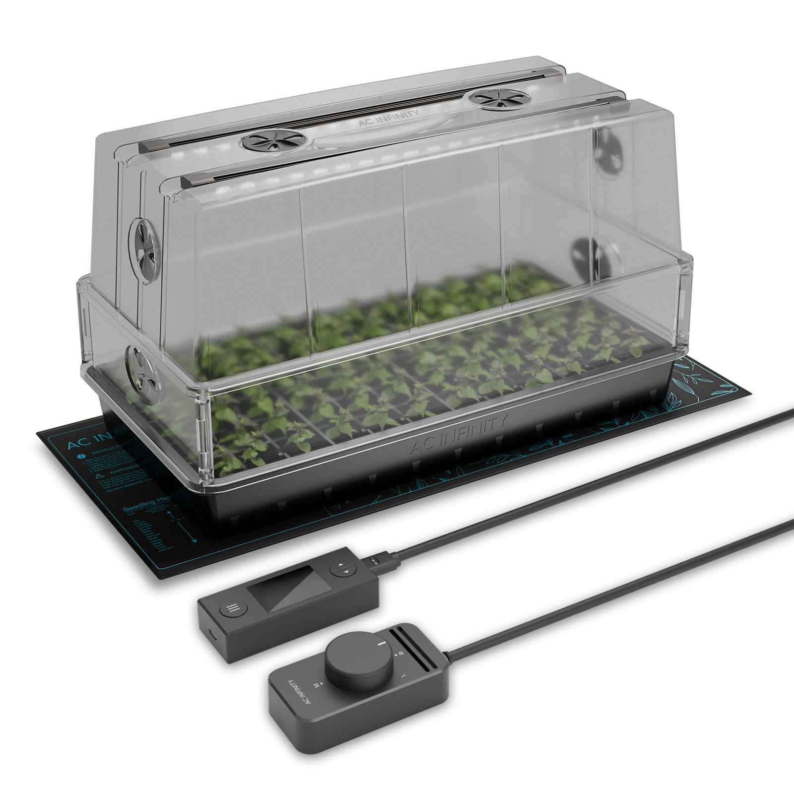AC Infinity Robustes Stecklings-Gewächshaus-Set (6×12) mit LED-Beleuchtung und Heizmatte 2 AC Infinity Robustes Stecklings-Gewächshaus-Set (6×12) mit LED-Beleuchtung und Heizmatte