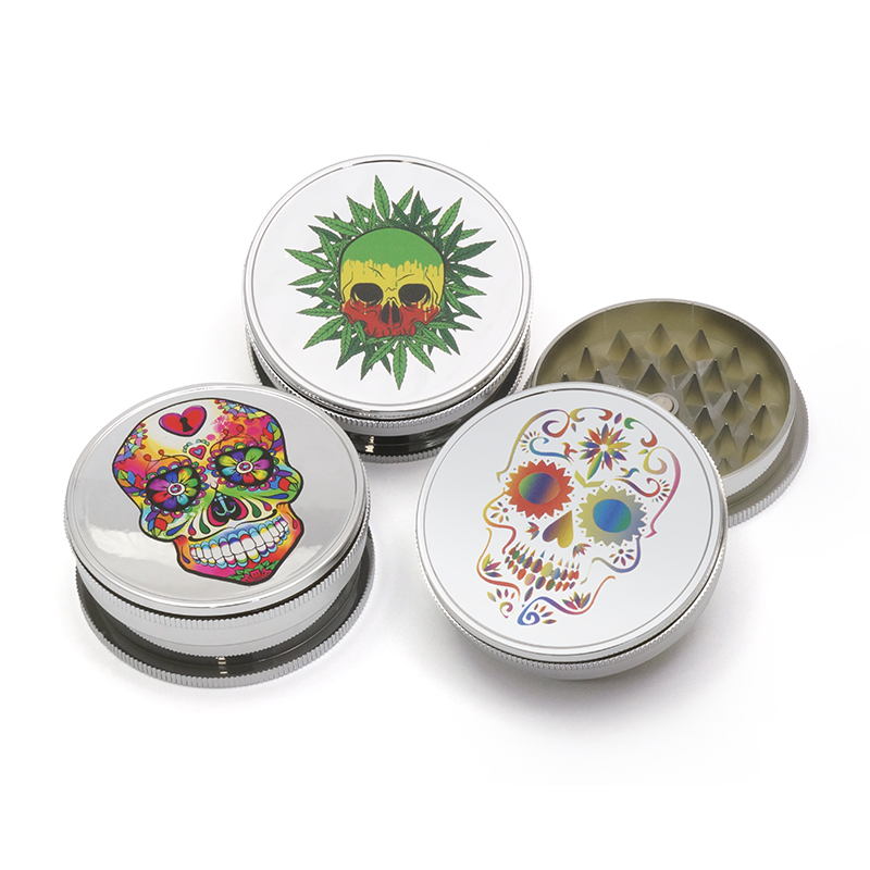 Grinder Dibujo Calavera (61 mm) Cromado