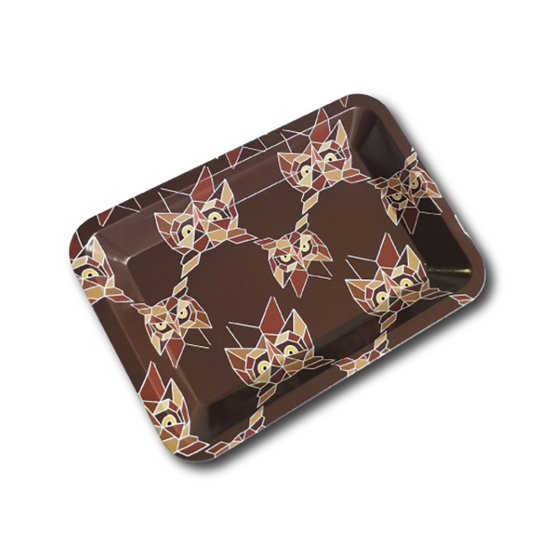 Tablett Pequena Buho Natural Mosaico 18x14cm