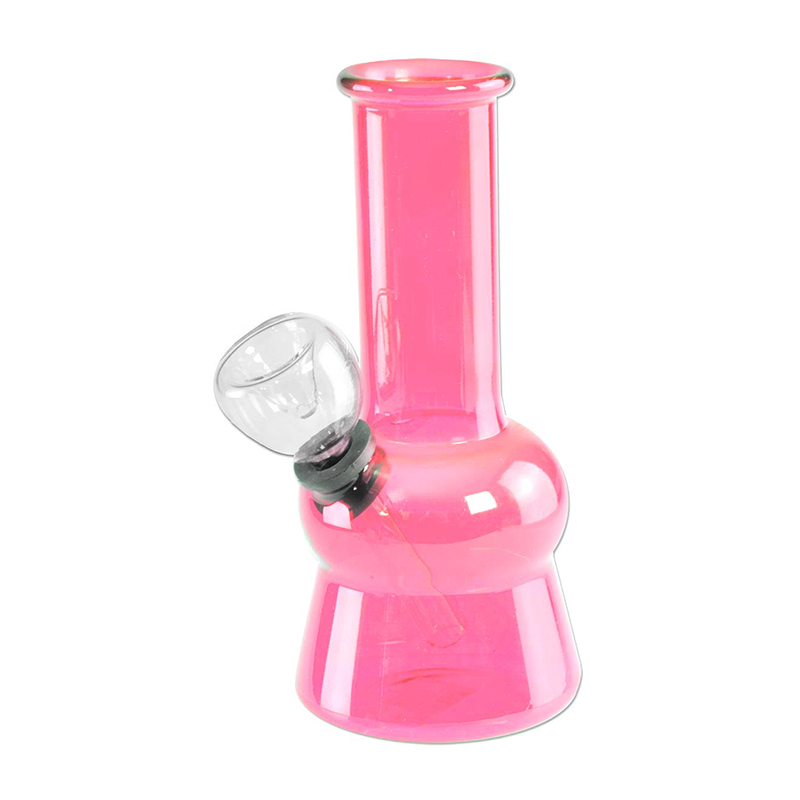 Black Leaf Glas Bong Mini Transparent Rosa
