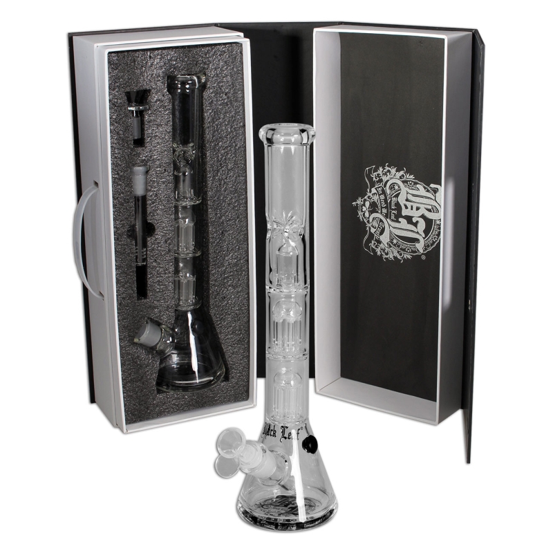 Bong Multinivel in Box Black Leaf