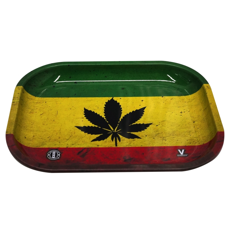 V-Syndicate Tablett Metalica Liar 18x14 Cm - Hoja Rasta
