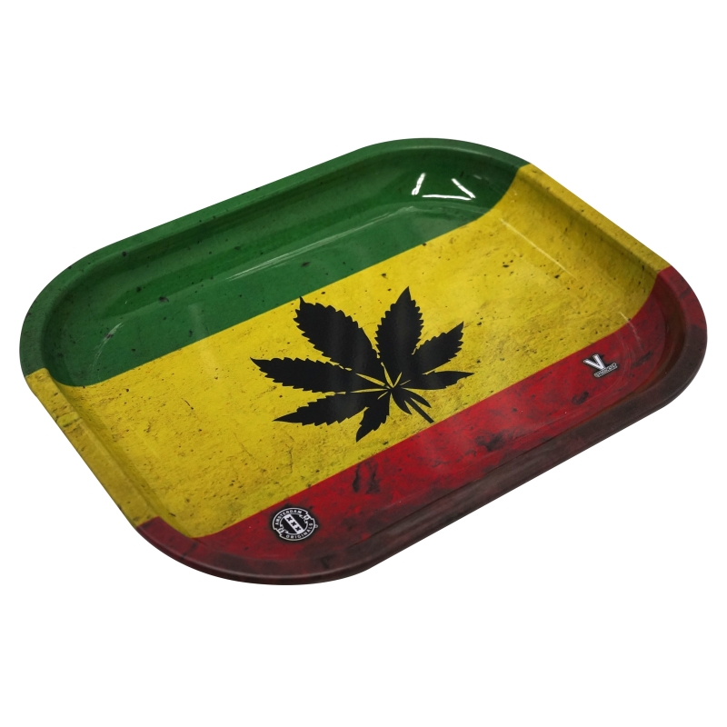 V-Syndicate Tablett Metalica Liar 18x14 Cm - Hoja Rasta