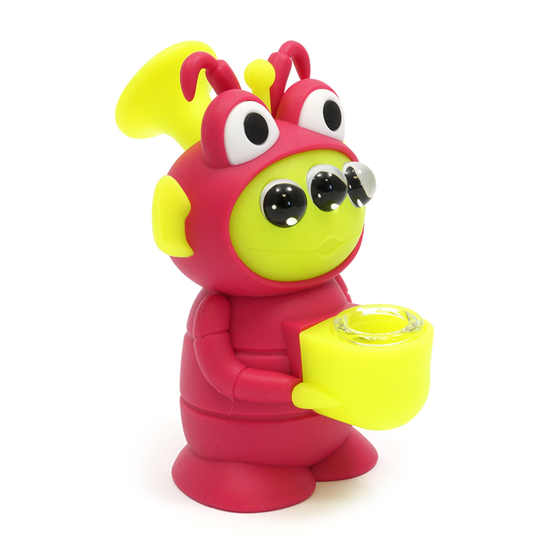 Bong De Silikon Christmas Three Eyed Monster mit Plato De Glas
