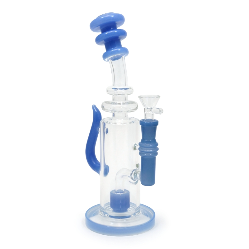 Bubblers Bong Glas 29 cm Bubbler Drum mit Percolador Blau