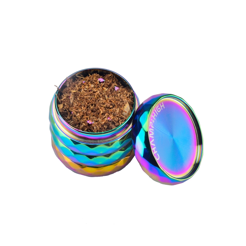 Rombo-Grinder Regenbogenfarben (40 mm) 4-Partes Champ High (Display 9 Stück) 6 Rombo-Grinder Regenbogenfarben (40 mm) 4-Partes Champ High (Display 9 Stück)