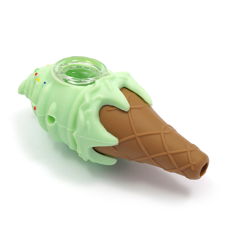Pfeife Silikon Icecream mit Glasbowl
