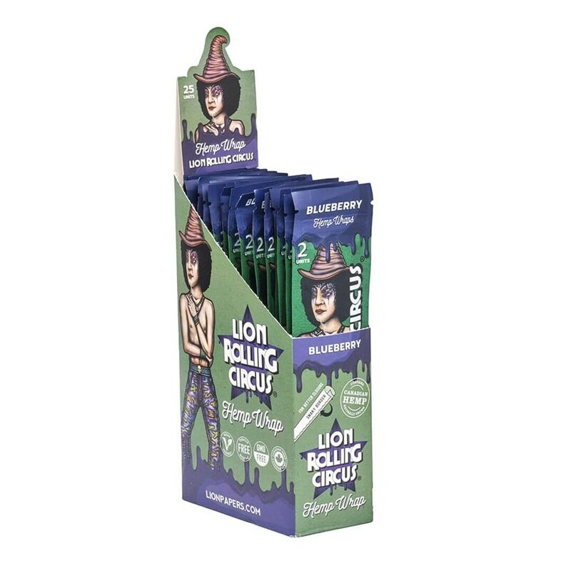 Lion Rolling Circus Hemp Wrap Blueberry (Display 25 Sobres)