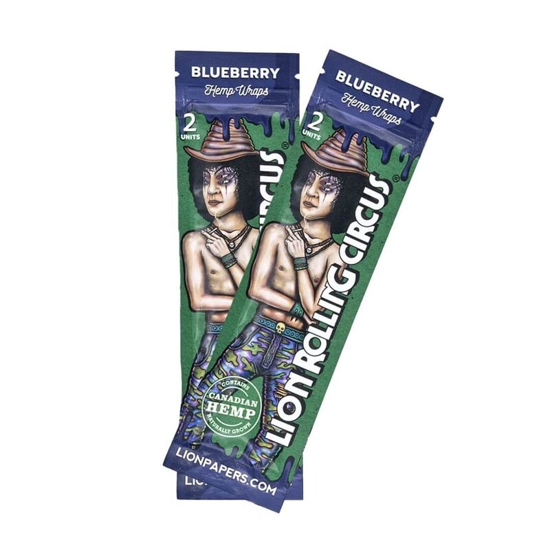Lion Rolling Circus Hemp Wrap Blueberry (Display 25 Sobres) 2 Lion Rolling Circus Hemp Wrap Blueberry (Display 25 Sobres)