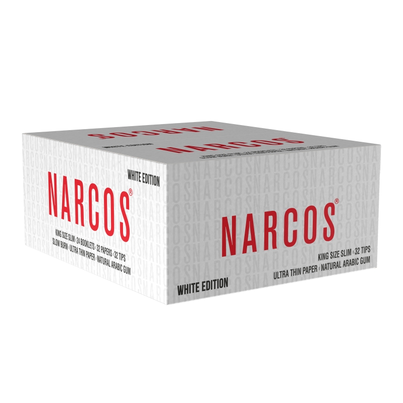 Paper Narcos King Size Slim + Tips Weiß (24 Heftchen)