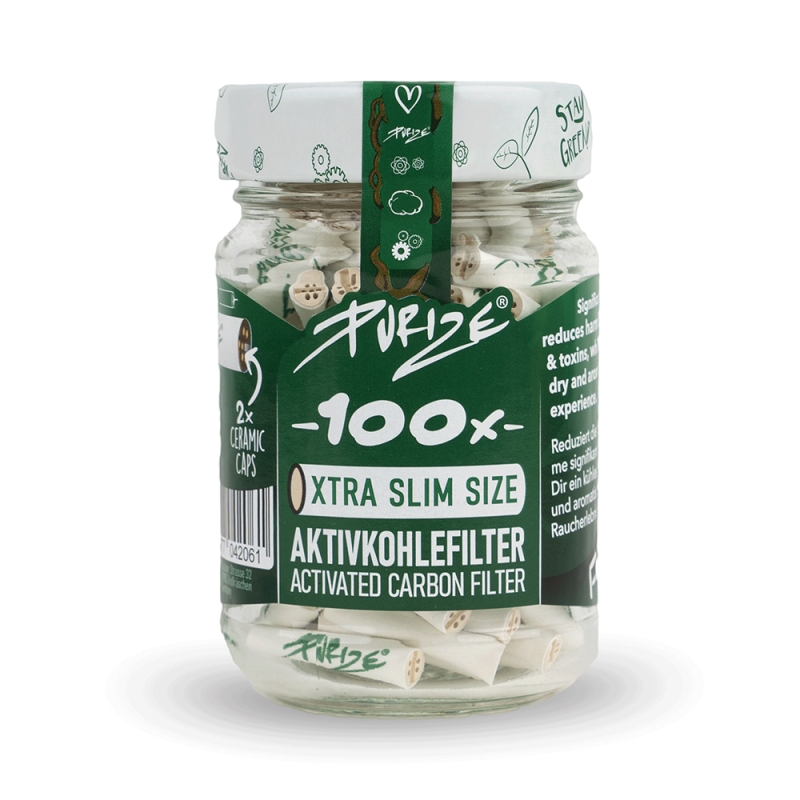 Filters Purize Xtra Slim (100 Stück / Tarro Glas) Weiß