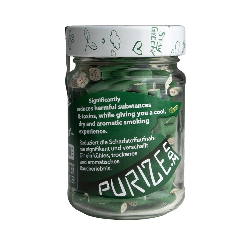 Filters Purize Xtra Slim (100 Stück / Tarro Glas) Grün 2 Filters Purize Xtra Slim (100 Stück / Tarro Glas) Grün