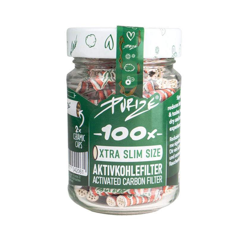 Filters Purize Xtra Slim (100 Stück / Tarro Glas) X-Mas