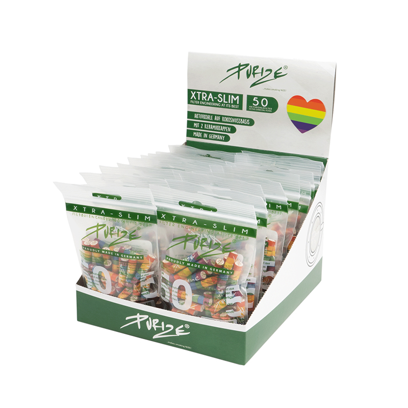 Filters Purize Xtra Slim (50 Stück / Beutel) Rainbow (Pack 20 Beutel)