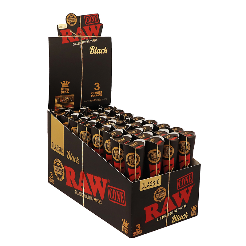 RAW Cones King Size Black 96pcs (Pack 3)