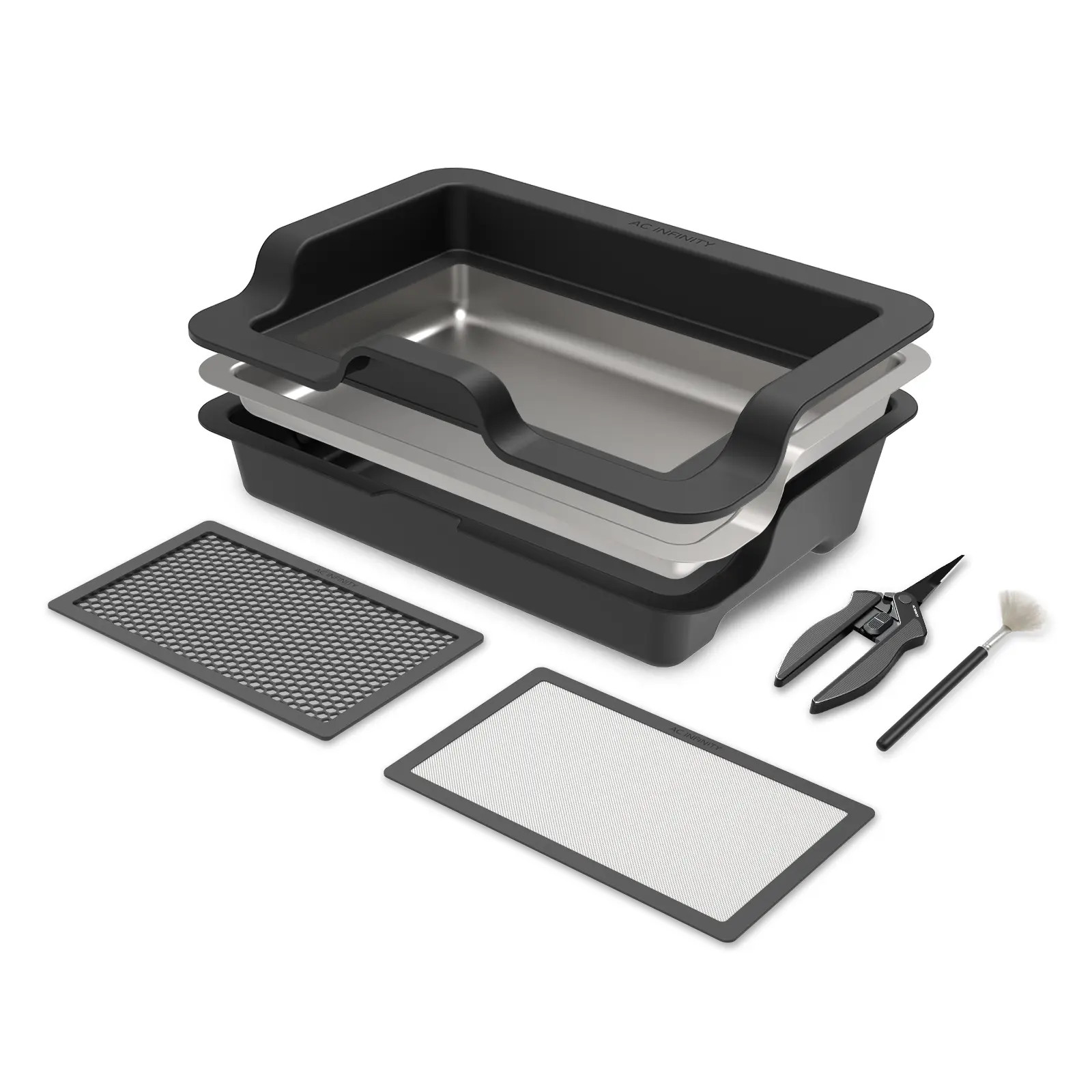 AC Infinity AC-TTA3 Trim-Tablett-Set mit drei Tabletts und zwei Sieben