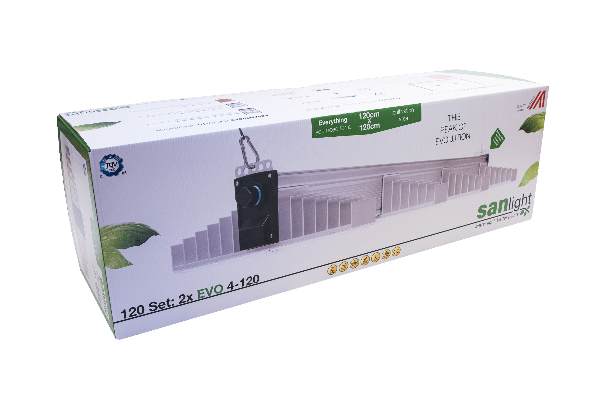 SANlight EVO 4-120 1.5 Beleuchtungsset, 2 Leuchten, 530 W, 120 x 120 cm