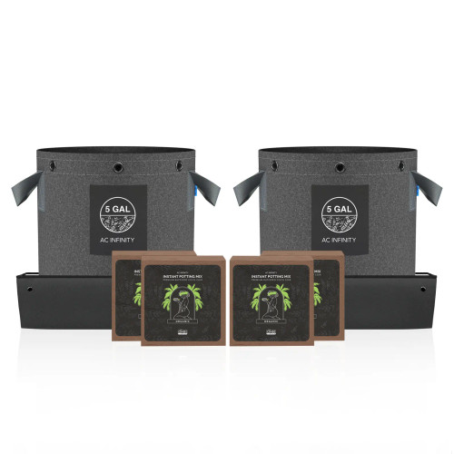 AC Infinity AC-CCK5 Kokossubstrat-Set mit zwei Stofftöpfen und Auffangschalen